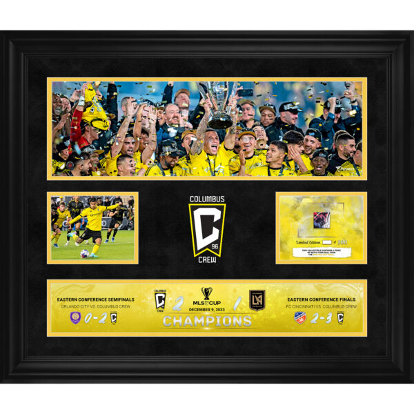 Columbus Crew 2023 MLS Cup Champions Framed 20" x 24" Collage with a Piece of Match-Used Ball from the 2023 MLS Cup - Limited Edition of 200