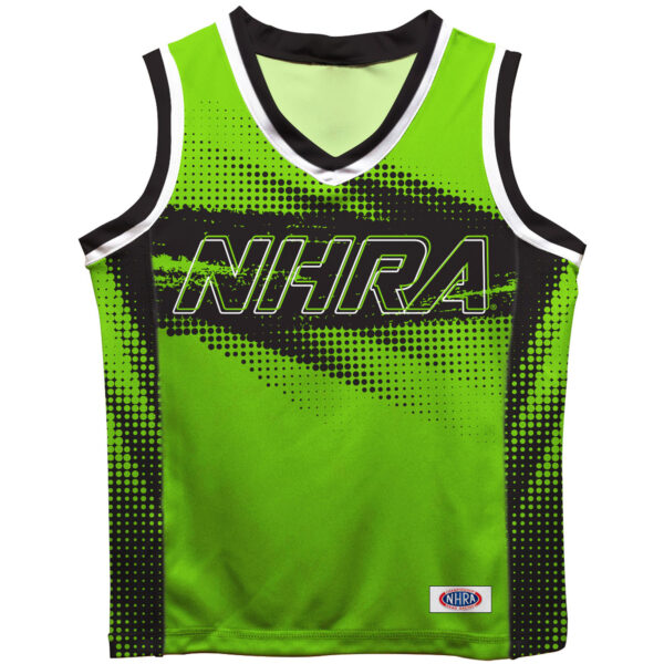 Toddler Vive La Fete Green NHRA Halftones Basketball Jersey - Image 7