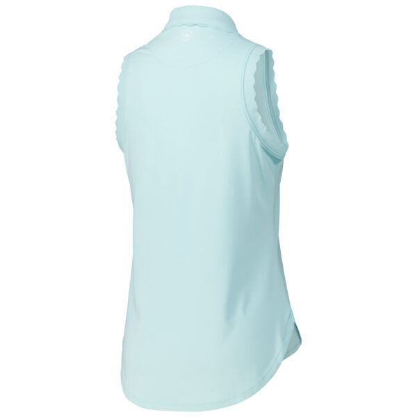 Women's Peter Millar Light Blue THE PLAYERS Opal Sleeveless Stretch Jersey Polo - Image 4