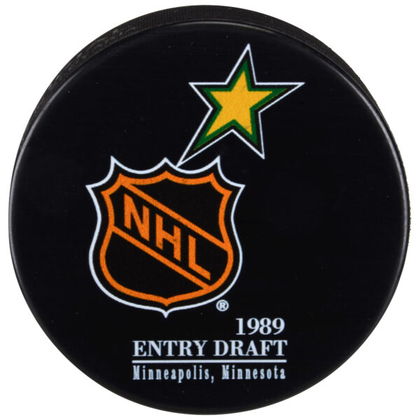 1989 NHL Draft Unsigned Draft Logo Hockey Puck - Image 4