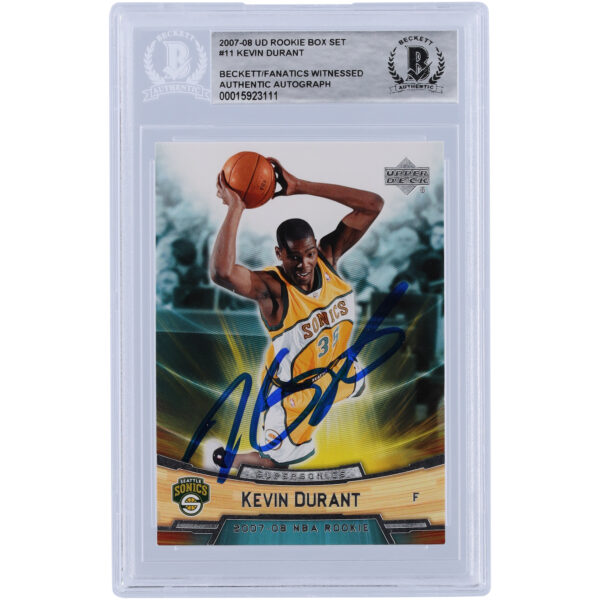 Kevin Durant Seattle SuperSonics Autographed 2007-08 Topps 1957-58 Variations #112 Beckett Fanatics Witnessed Authenticated Rookie Card - Image 4