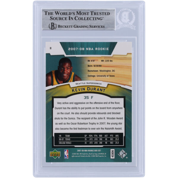 Kevin Durant Seattle SuperSonics Autographed 2007-08 Topps 1957-58 Variations #112 Beckett Fanatics Witnessed Authenticated Rookie Card - Image 5