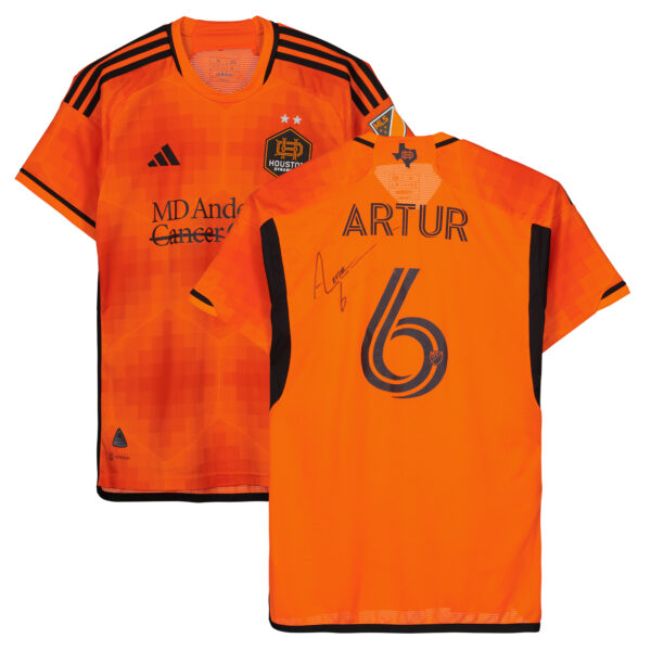Artur Houston Dynamo FC Autographed Match-Used #6 Orange Jersey from the 2023 MLS Season