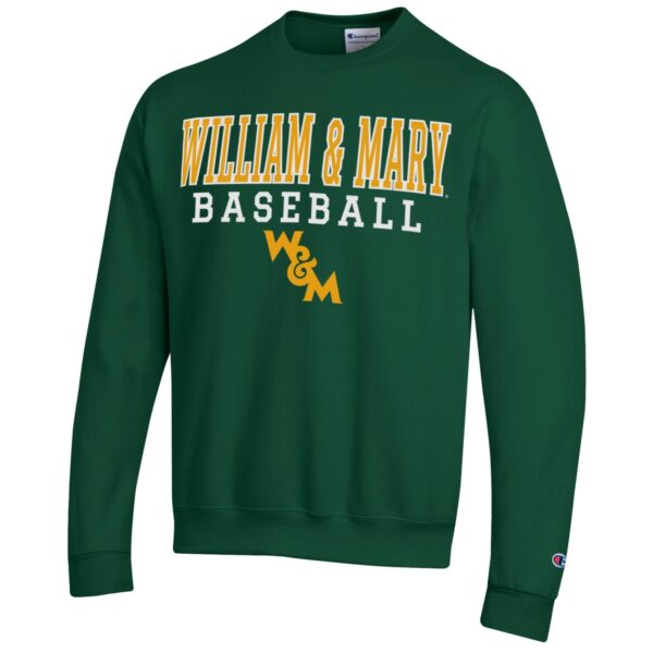 Men's Champion  Green William & Mary Tribe Stack Baseball Powerblend Pullover Sweatshirt - Image 3
