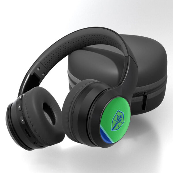Seattle Sounders FC Striped Logo Wireless Bluetooth Headphones & Case