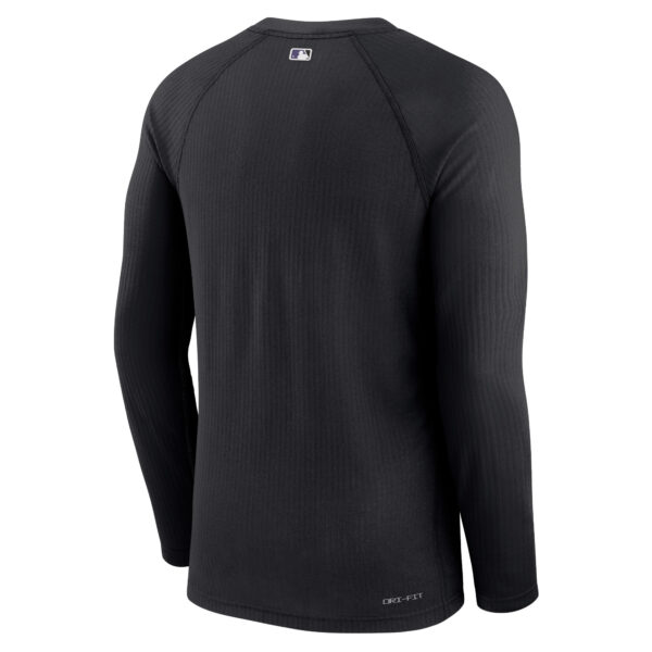 Men's Nike Black Colorado Rockies Authentic Collection Game Raglan Performance Long Sleeve T-Shirt - Image 7