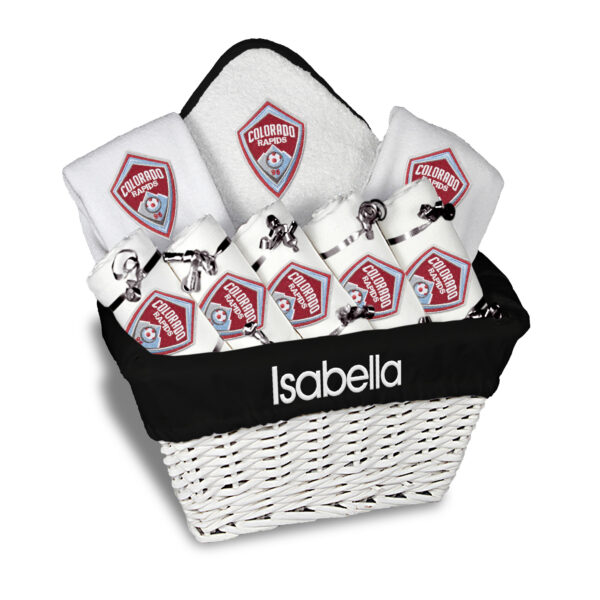 Infant White Colorado Rapids Personalized Large Gift Basket