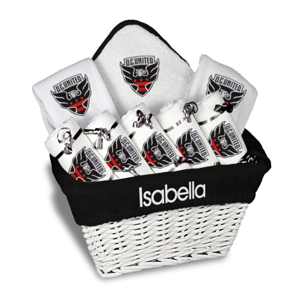 Infant White D.C. United Personalized Large Gift Basket