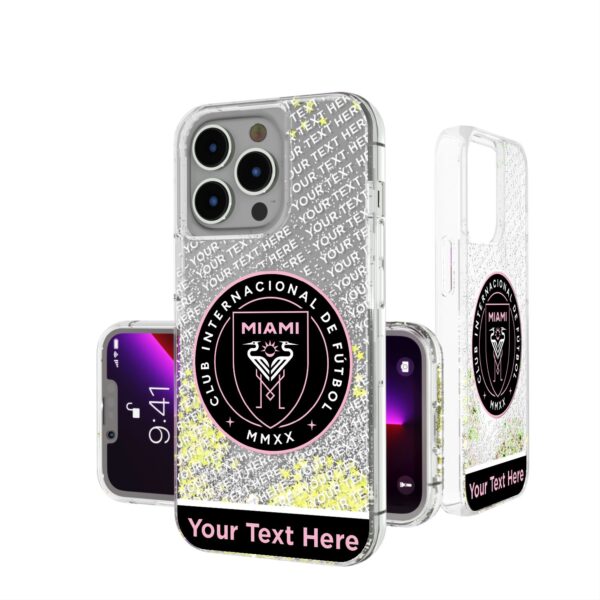 Inter Miami CF Personalized Endzone Plus Design iPhone Glitter Case