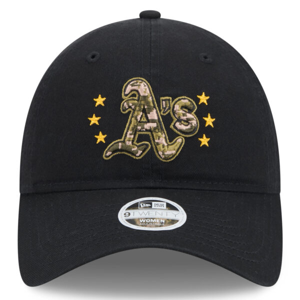 Women's New Era  Black Oakland Athletics 2024 Armed Forces Day 9TWENTY Adjustable Hat - Image 8