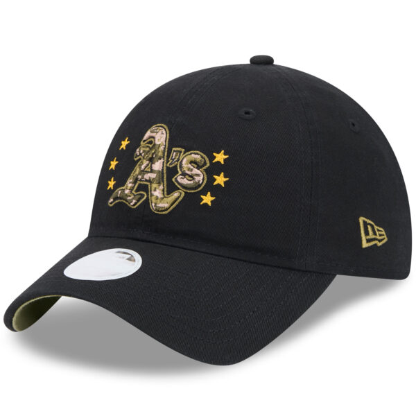 Women's New Era  Black Oakland Athletics 2024 Armed Forces Day 9TWENTY Adjustable Hat - Image 9