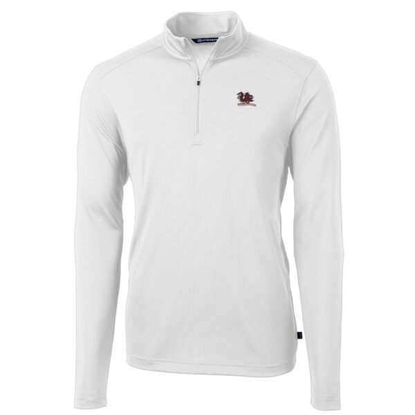 Men's Cutter & Buck  White South Carolina Gamecocks Vault DryTec Virtue Eco Pique Recycled Quarter-Zip Top - Image 6