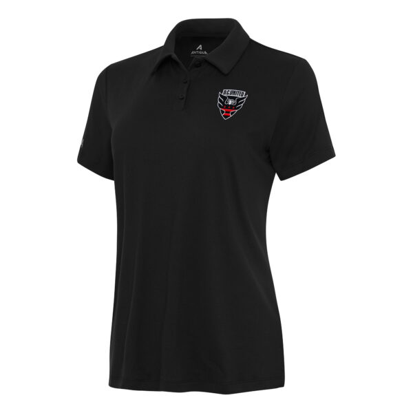 Women's Antigua Black D.C. United Reprocess Polo