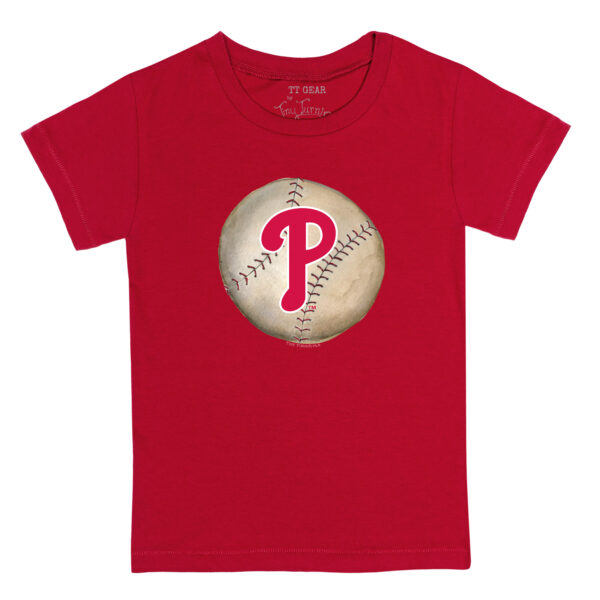 Toddler Tiny Turnip Red Philadelphia Phillies Stitched Baseball T-Shirt - Image 6