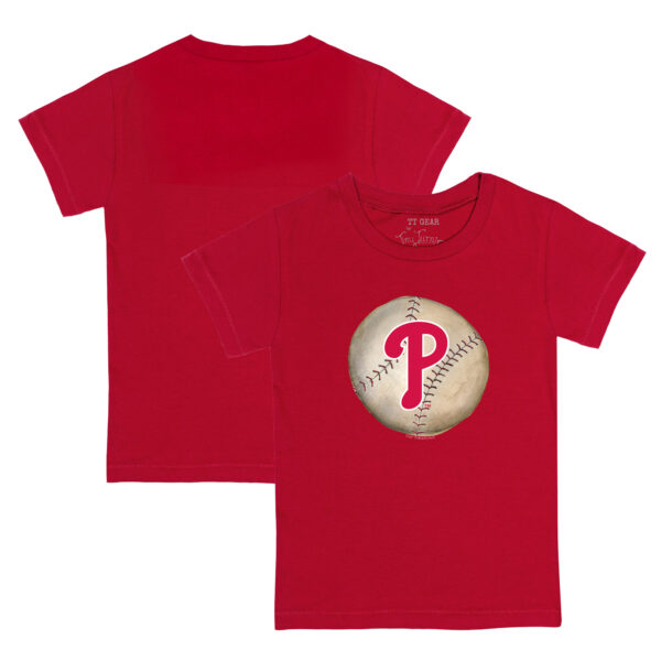 Toddler Tiny Turnip Red Philadelphia Phillies Stitched Baseball T-Shirt