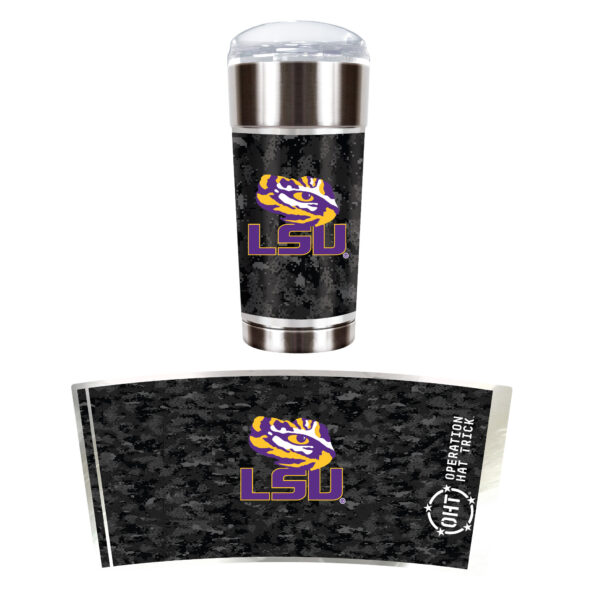 Silver LSU Tigers OHT Military Appreciation 24oz. Vacuum-Insulated Travel Tumbler - Image 5