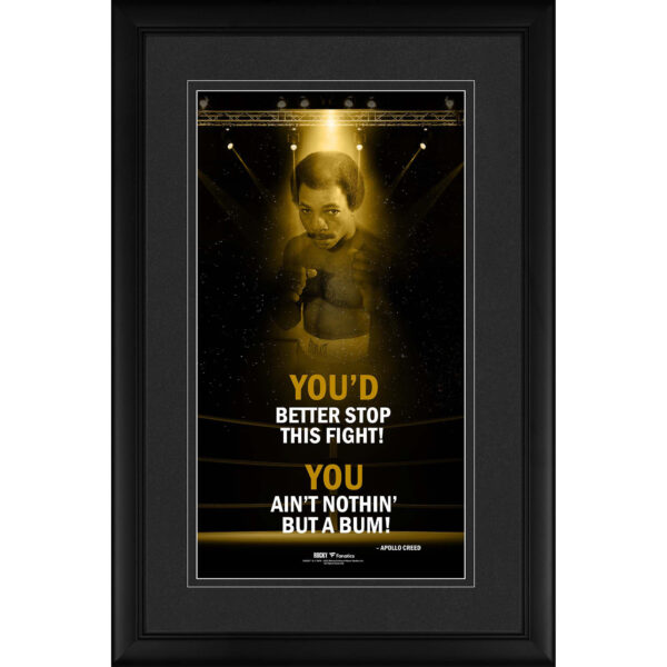 Apollo Creed Rocky Framed 10'' x 18'' ''You Better Stop This Fight'' Movie Quote Pano