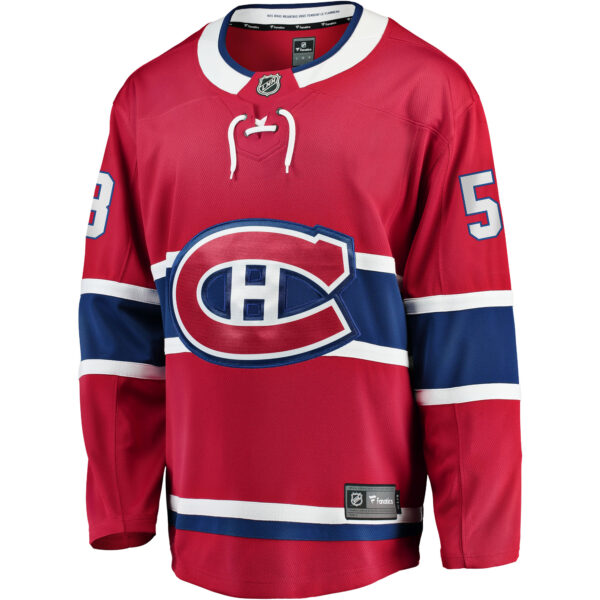 Men's Fanatics David Savard Red Montreal Canadiens Home Breakaway Player Jersey - Image 8