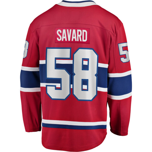 Men's Fanatics David Savard Red Montreal Canadiens Home Breakaway Player Jersey - Image 9