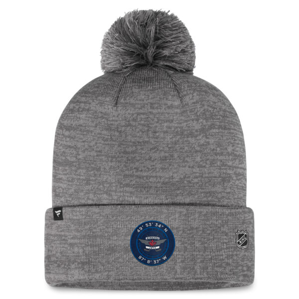 Men's Fanatics  Gray Winnipeg Jets Authentic Pro Home Ice Cuffed Knit Hat with Pom - Image 3