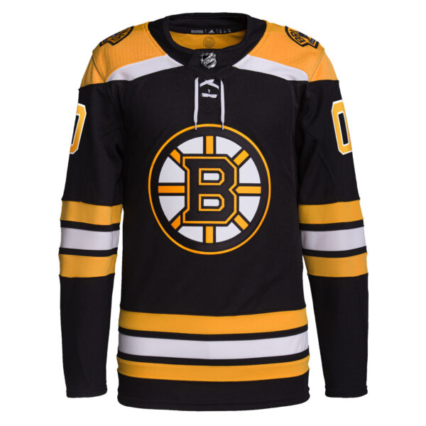 Men's adidas  Black Boston Bruins Home  Primegreen Authentic Custom Jersey - Image 6