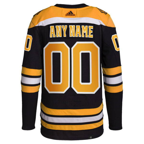 Men's adidas  Black Boston Bruins Home  Primegreen Authentic Custom Jersey - Image 7