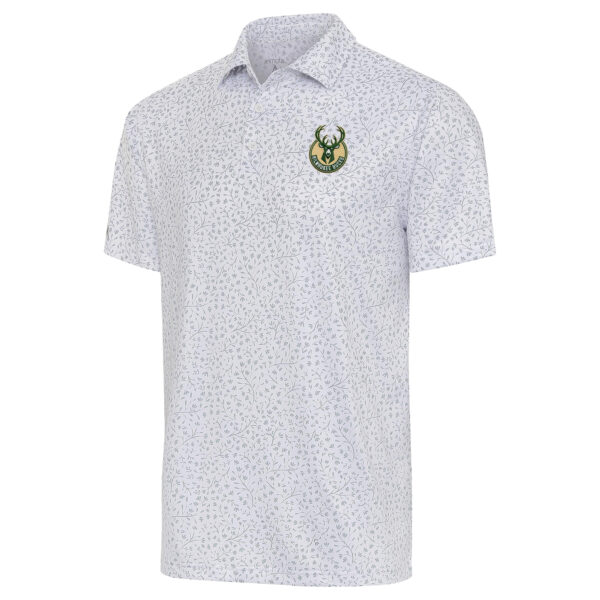 Men's Antigua  White Milwaukee Bucks Motion Polo