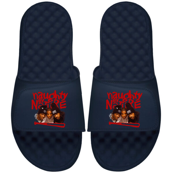 Men's ISlide  Navy Naughty by Nature Group Graphic Slide Sandals