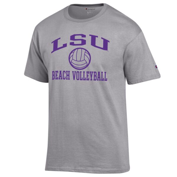 Men's Champion  Gray LSU Tigers Icon Beach Volleyball T-Shirt - Image 6
