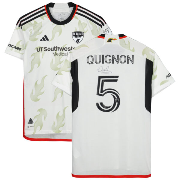 Facundo Quignón FC Dallas Autographed Match-Used #5 White Jersey from the 2023 MLS Season
