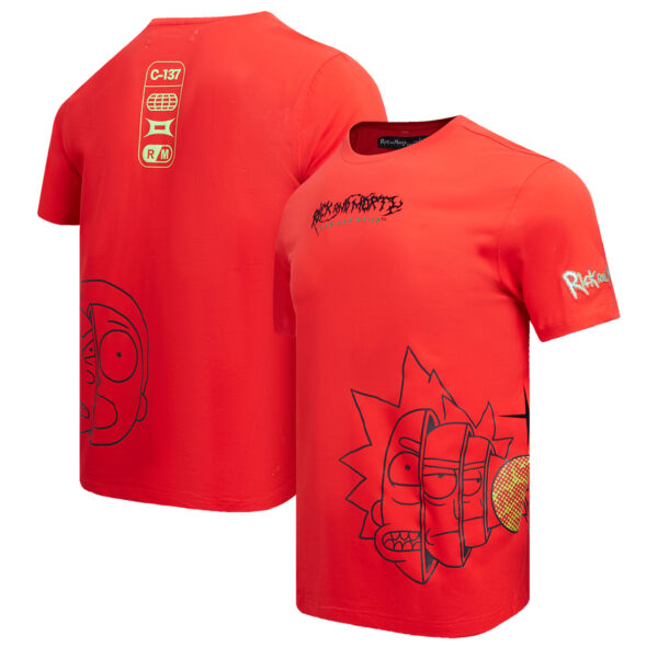 Men's Freeze Max  Red Rick And Morty 90s Rave Rickvival T-Shirt