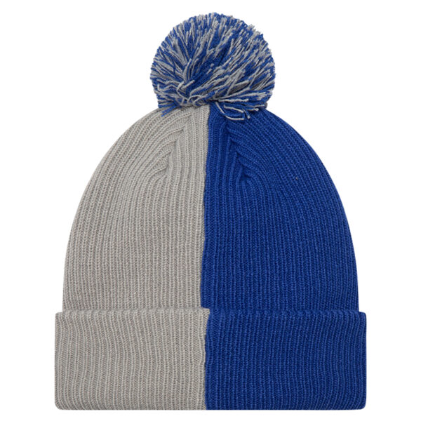 Men's New Era Blue Chelsea Color Block Cuffed Knit Hat with Pom - Image 5