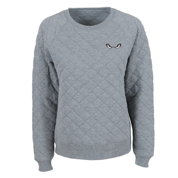 Women's Heather Gray Lake Elsinore Storm Quilted Raglan Pullover Sweatshirt - Image 6