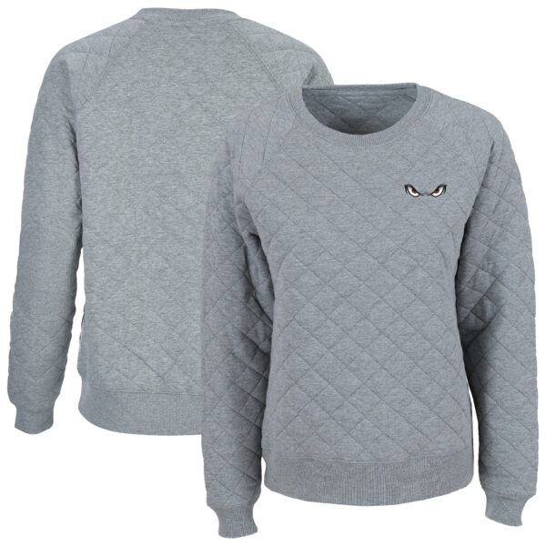 Women's Heather Gray Lake Elsinore Storm Quilted Raglan Pullover Sweatshirt