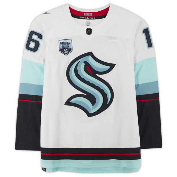 Jared McCann Seattle Kraken Autographed White adidas Authentic Jersey with Inaugural Season Jersey Patch - Image 8