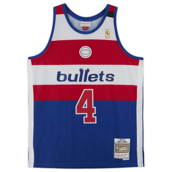 Chris Webber Blue Washington Bullets Autographed Mitchell & Ness 1996-97 Replica Jersey - Image 8
