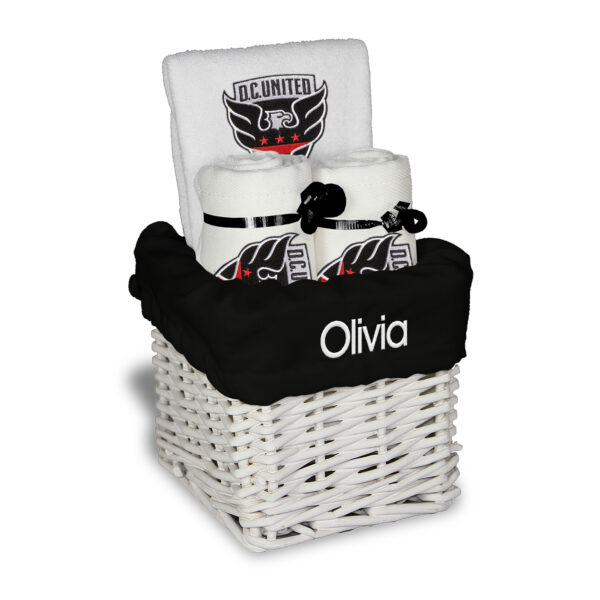 Infant White D.C. United Personalized Small Gift Basket