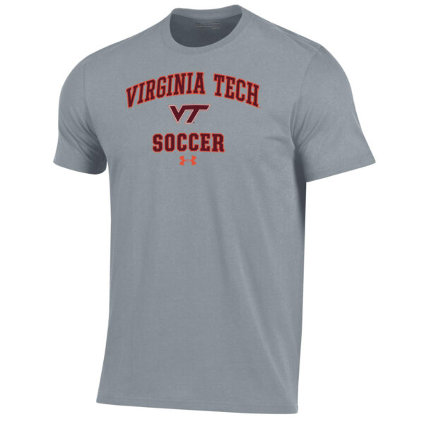 Men's Under Armour Gray Virginia Tech Hokies Soccer Arch Over Performance T-Shirt - Image 6