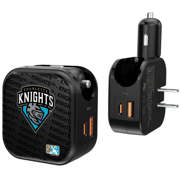 Charlotte Knights 2-In-1 USB A/C Charger