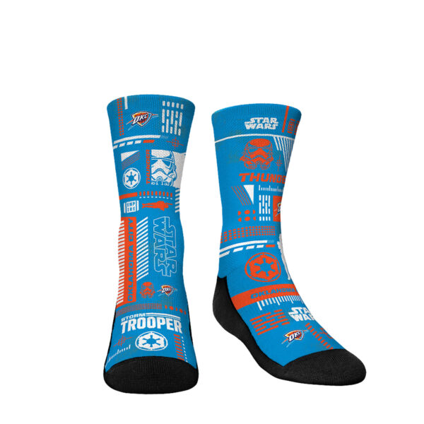 Youth Rock Em Socks Darth Vader & Stormtrooper Light Blue Oklahoma City Thunder Three-Pack Star Wars Crew Socks Set - Image 7