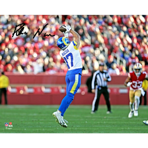 Puka Nacua Los Angeles Rams Autographed 16" x 20" NFL Rookie Record Setting Game for Catches and Yards Photograph