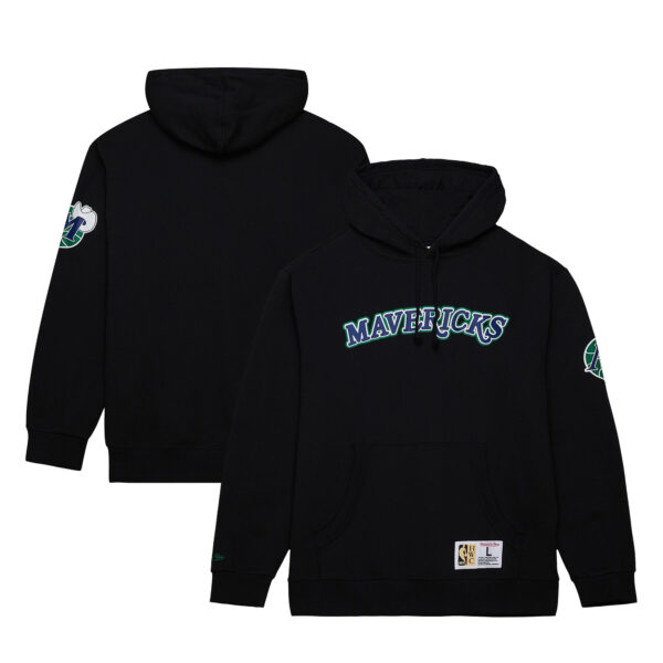 Men's Mitchell & Ness  Black Dallas Mavericks Hardwood Classics Game Time Fleece Pullover Hoodie - Image 8