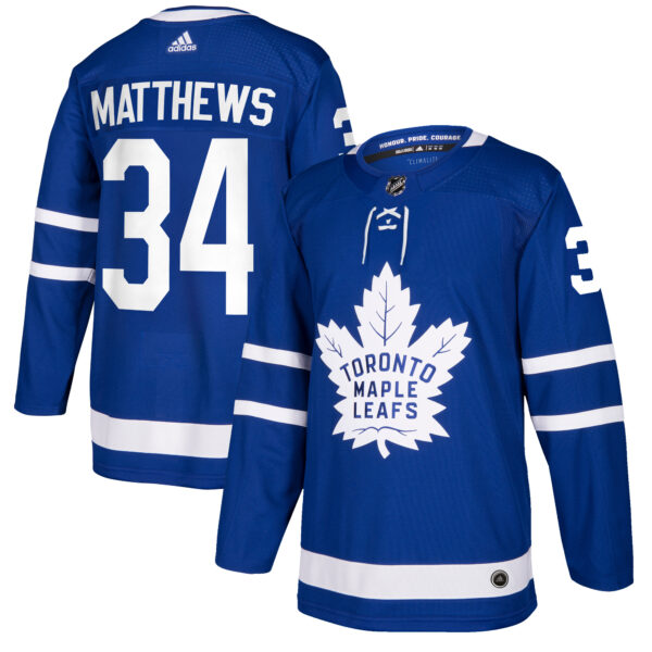 Men's adidas Auston Matthews Blue Toronto Maple Leafs Authentic Player Jersey - Image 5