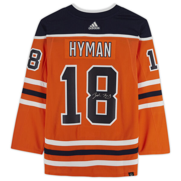 Zach Hyman Orange Edmonton Oilers Autographed adidas Authentic Jersey - Image 7