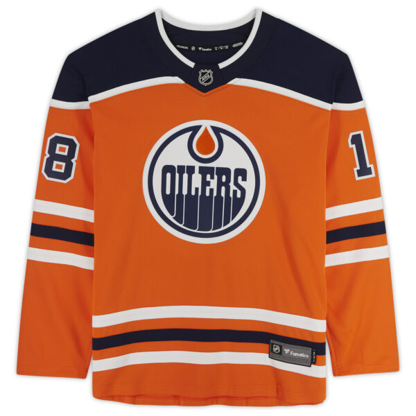 Zach Hyman Orange Edmonton Oilers Autographed adidas Authentic Jersey - Image 4