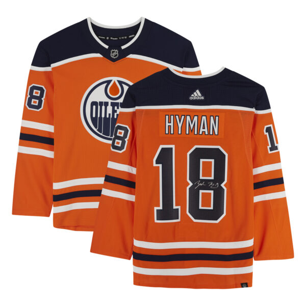 Zach Hyman Orange Edmonton Oilers Autographed adidas Authentic Jersey