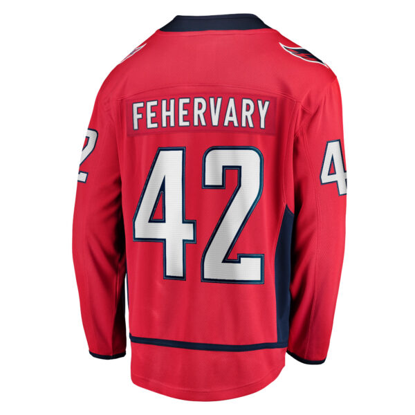 Men's Fanatics Martin Fehervary Red Washington Capitals Home Breakaway Player Jersey - Image 4