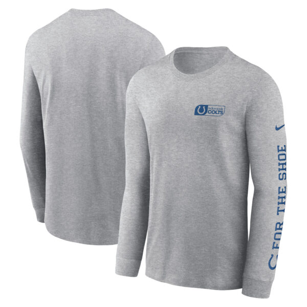 Men's Nike Heather Gray Indianapolis Colts All Out Long Sleeve T-Shirt - Image 2