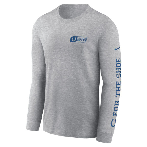 Men's Nike Heather Gray Indianapolis Colts All Out Long Sleeve T-Shirt - Image 3