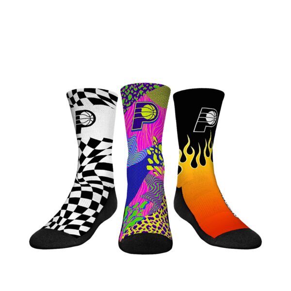 Youth Rock Em Socks Indiana Pacers Team Vibes Three-Pack Crew Socks Set